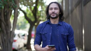 male looking hopeful