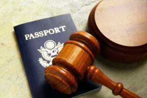 passport with gavel